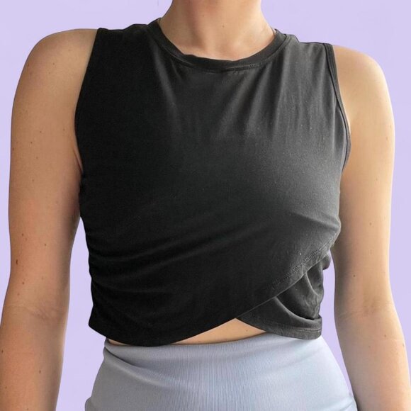 2-for-1 Black & White Crop Tops – Size Medium - Picture 2 of 6